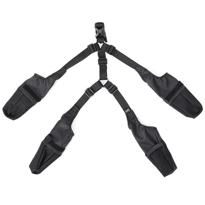 Harness‑Fit StormReady Paw Boots Product-Only View Black Boots and Harness